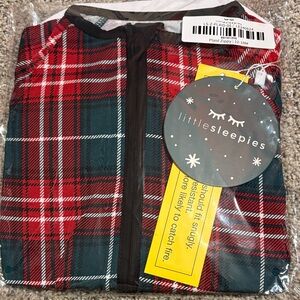 Little Sleepies Red and Black Plaid Zippy